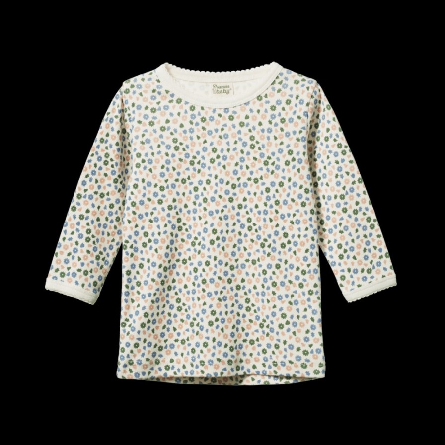 Wear Nature Baby  | Long Sleeve Cloud Tee Chamomile Blooms Print